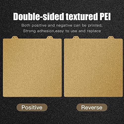 Double Sided Textured PEI Printing Bed,3D Printer Parts Printing Plate Frosted PEI Surface 235x235mm for Ender 3 V2,Ender 3 Pro,Ender 3,Ender 5 Series,CR20,CP-01(Without Magnetic Bottom Sheet) - size: Double Sided 235 x235 mm