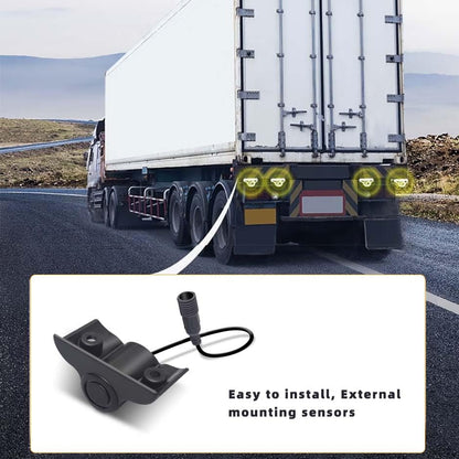 Parktronic 4 Parking Sensor Kit Backup Radar System 24V Distance Detection LCD Sound Warning for Truck Trailer Pickups RV Lorry Van