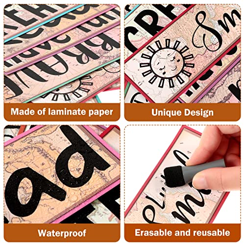 Hotop 42 Pcs Growth Mindset Inspirational Posters Banners Motivational Posters for Classroom Bulletin Board Decor Home Sweet Classroom Motivational Gallery Teacher Door Signs (Travel The Map Style) - style: Travel The Map Style