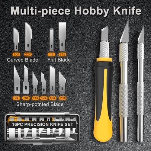 Exacto Knife Set, 16Pcs Craft & Hobby Knife, Precision Cutting Tool