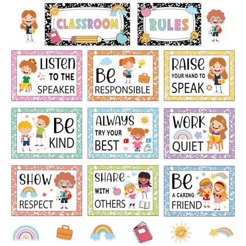 JarThenaAMCS Classroom Rules Posters Back to School Bulletin Board Decor