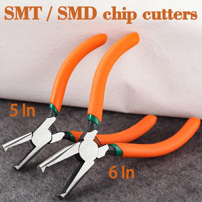 6-Inch Transverse End Cutter SMT/SMD Chip Cutters Side Cutting Pliers Front Angle Cutter Nipper End Cutter with Extra Long Flat Nose Tip Cutter 90 Degree Blade Precision Plastic Model - style: 6"
