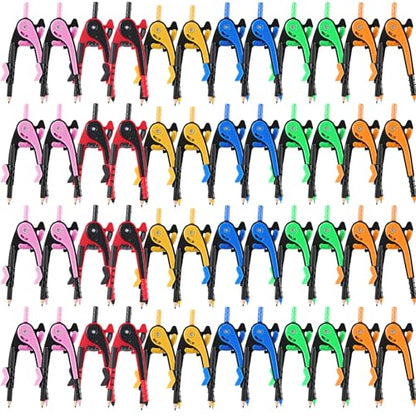 Chengu 48 Pcs Math Geometry Compass Bulk with Pencils 6 Inch, Dark Color - color: Dark Color
