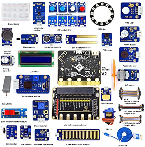 Adeept Sensor Starter Kit Compatible with BBC Micro:bit (V2 Included)