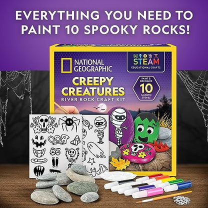 National Geographic Creepy Creatures Rock Painting Halloween Craft Kit - style: Creepy Creatures