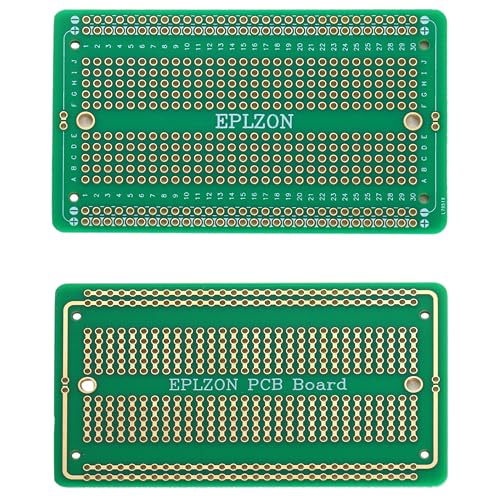 10 Pcs Solderable Breadboard PCB Board Gold-Plated Solder Breadboard for DIY Electronics Projects Apply to Soldering Projects 3.5"x2.05" (Green) - color: Green