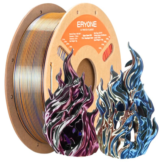 ERYONE Silk Filament PLA+ 1.75mm Shiny 3D Printer Filament, Multicolor PLA 4 in 1, 1kg (2.2LBS)/Spool, HS Silk Quadruple Color Splendid Quartet (Red & Yellow & Blue & Green) - color: Silk Pla+ 4 in 1 Splendid Quartet