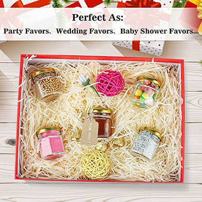 Syntic 60 Pcs 1.5 Oz Mini Honey Jars with Airtight Lids,Hexagon Glass