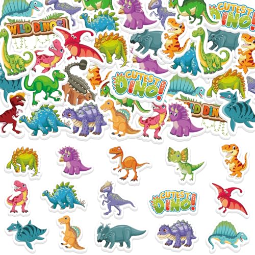 300Pcs Dinosaur Foam Stickers, Cute Self-Adhesive Dino Stickers Dinosaur Theme Decals Sticker Decorations for Home Classroom DIY Arts Crafts Dino Theme Party Favors Decor - style: Dinosaur
