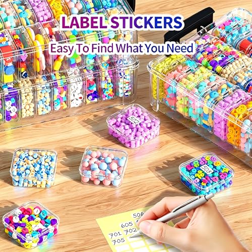 3-Tier Stackable Bead Organizer Box, 90 Small Containers and Lids - size: 3-Tier 90 Compartments