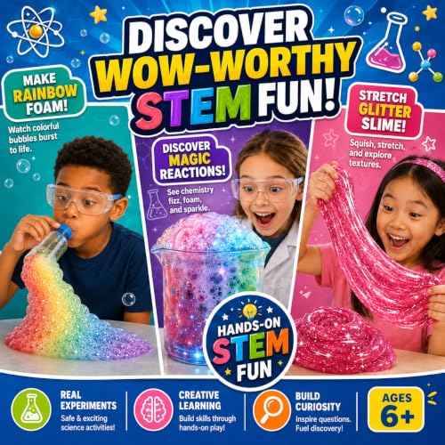 Science Experiment Kit for Kids 6-12, STEM Chemistry Set with Volcano