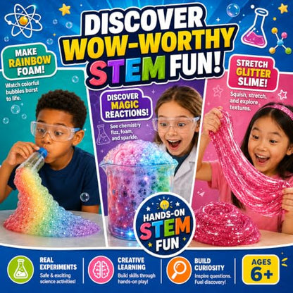 Science Experiment Kit for Kids 6-12, STEM Chemistry Set with Volcano