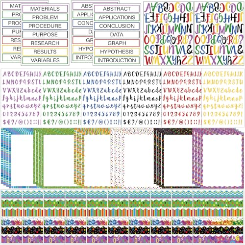 Dispowreath 96 Pcs Science Fair Board Supplies,Geometric Style - style: Geometric Style