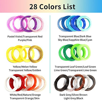 28 Most Popular Beautiful Colors PLA 3D Pen Filament Refills Packed,Each Color 10feet, Total 280ft - color: Pla 28 Colors