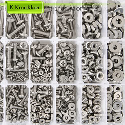 1115Pcs #2-56#4-40#6-32#8-32#10-24 Phillips Pan Head Bolts & Nuts - size: A. #2-56#4-40#6-32#8-32#10-24