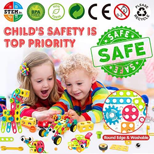 NXONE 195 PCS STEM Toys, Building Sets for Kids 3+ - size: 195 piece