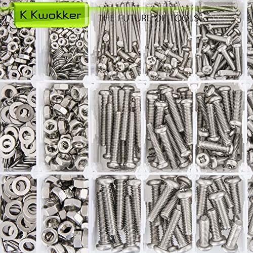 1315Pcs M2 M3 M4 M5 Phillips Pan Head Bolts and Nuts Kit, 24 Size - size: B. M2 M3 M4 M5