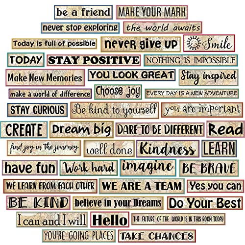Hotop 42 Pcs Growth Mindset Inspirational Posters Banners Motivational Posters for Classroom Bulletin Board Decor Home Sweet Classroom Motivational Gallery Teacher Door Signs (Travel The Map Style) - style: Travel The Map Style