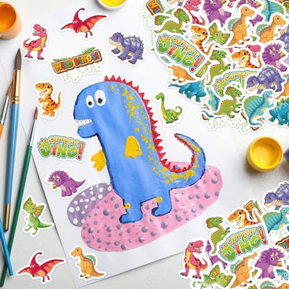 300Pcs Dinosaur Foam Stickers, Cute Self-Adhesive Dino Stickers Dinosaur Theme Decals Sticker Decorations for Home Classroom DIY Arts Crafts Dino Theme Party Favors Decor - style: Dinosaur
