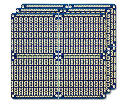 ElectroCookie Snappable PCB, Strip Board with Power Rails for Electronics Projects Compatible for DIY Arduino Soldering Projects, Gold-Plated, 3.8"x3.5" (3 Pack, Blue) - color: Blue (3Pack)