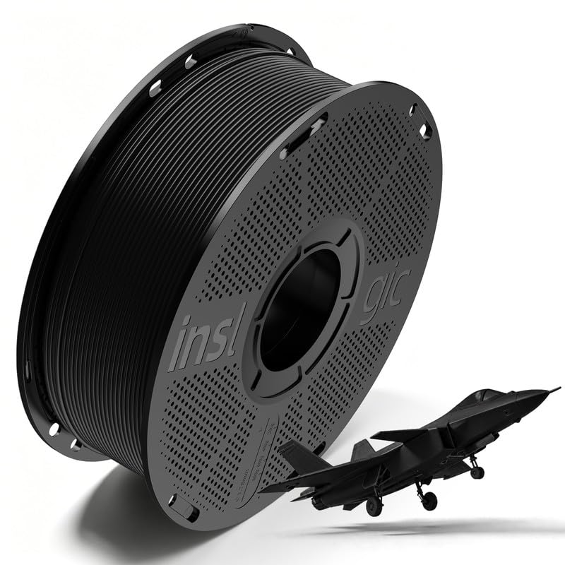 Inslogic Pre-Dried PLA Pro Filament 1.75mm 1KG Black, Strong & Tough PLA+ - color: 1000g Black