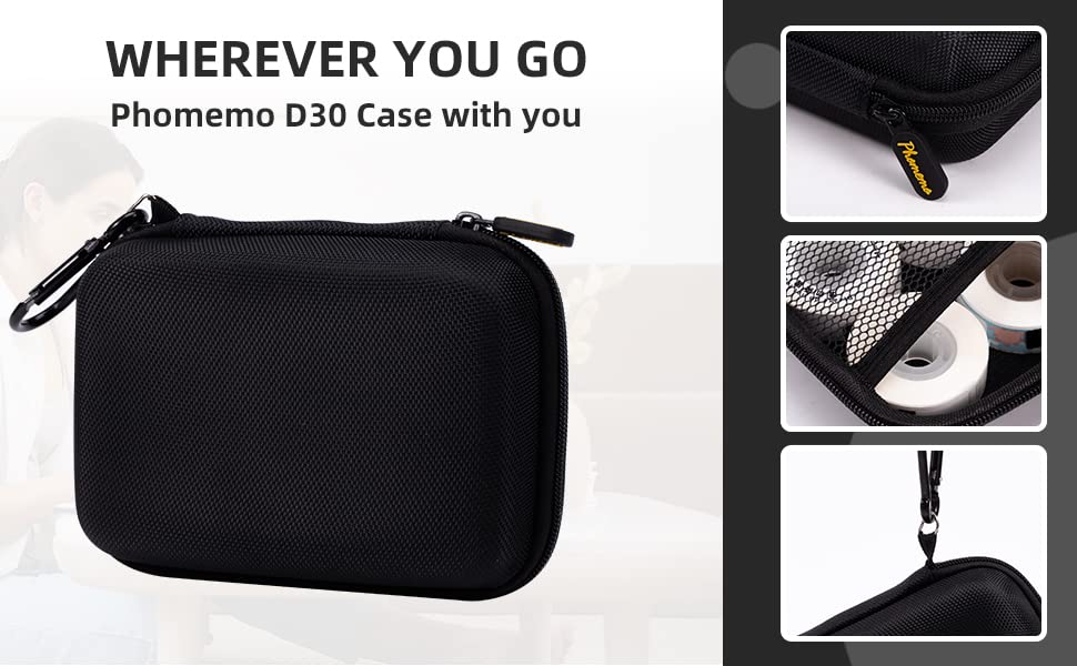 Phomemo D30 D30D D35 Label Maker Case, Small Label Maker Storage Bag -Black - color: Black, style: 1 Case