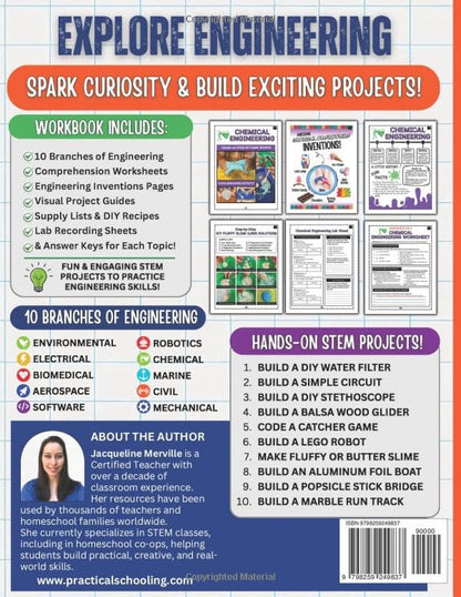 Intro to Engineering for Kids: A Hands-On STEM Workbook with 10 Engineering Branches and Projects to Design, Build, and Test