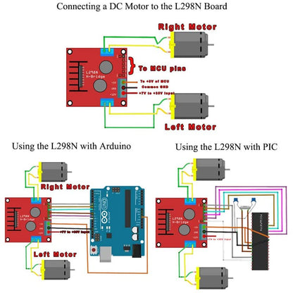 2PCS L298N Motor Drive Controller Board Dual H Bridge DC Stepper Robot Stepper Motor Control and Drives Module