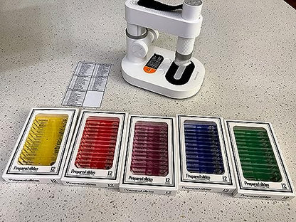 Jiusion 60Pcs Prepared Microscope Slides Specimen Set for Stereo Microscope - size: 60Pcs