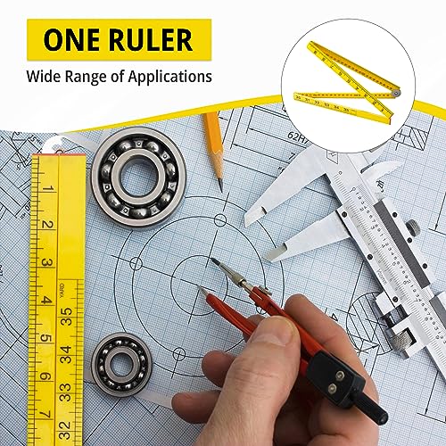 Folding Meter Stick - Measure in Inches, Centimeters, Millimeters, and Meters 36 inch Ruler for Teaching Measurement Great Classroom Sticks for STEM Learning Advantage Folding Measuring Stick
