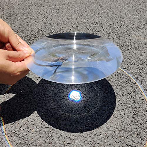 Six Seasons Φ200mm(7.87") Large Fresnel Lens, 200mm(7.87") Focal Length PMMA for Wide Field Magnifying, LED Fill Lights & Optical Solar Experiments