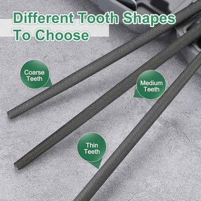 HARFINGTON 8" Round Fine Cut File Double Cut Teeth Fine Metal File High Carbon Steel T12 with Wood Handle for Metal Wood Finishing Roughing, Grey/Yellow - size: 8", style: Fine Cut