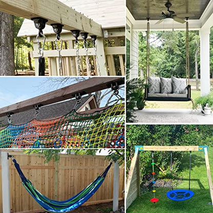 BETOOLL Heavy Duty Swing Hangers Swing Set Hardware Playground Porch Yoga Seat Trapeze Wooden Sets Indoor Outdoor Set Black of 4 - color: Black 4pcs