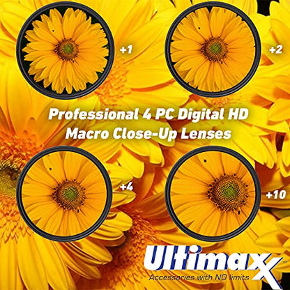Ultimaxx 420-800mm (w/Converter 840-1600mm) f/8.3-16 Manual Telephoto T-Mount Lens Kit for EOS Rebel T5i, T6, T7, T6i, T6s, T7i, T8i, SL2, SL3, 60D, 70D, 77D, 80D, 90D, 5D Mark IV, 7D Mark II & More
