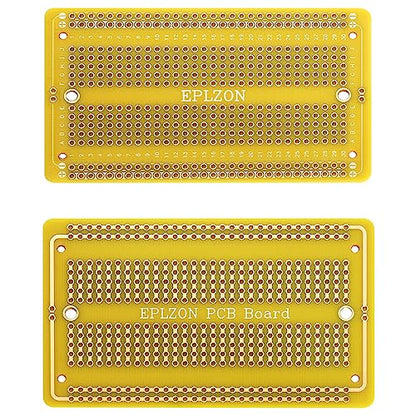 Solderable Breadboard PCB Board Gold-Plated Solder Breadboard for DIY Electronics Projects Apply to Arduino Soldering Projects 3.5"x2.05" (5 Pack + 2 Mini Board, Yellow) - color: Yellow