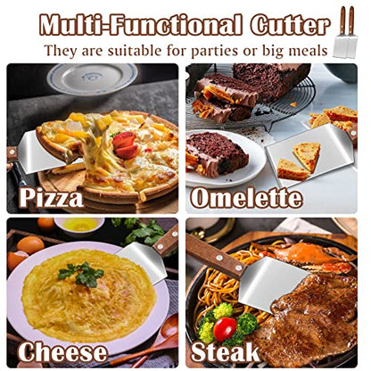 4 Pcs Small Brownie Cookie Spatula Metal Stainless Steel Spatula with Wooden Handle for Desserts Cutting and Serving Desserts, Brownies and Lasagna