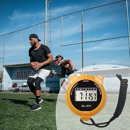 6-Pack Multi-Function Electronic Digital Sport Stopwatch Timer, Large Display with Date Time and Alarm Function, Sports Coaches Fitness Coaches and Referees