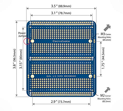 ElectroCookie Large PCB Prototype Board Kit Solderable Breadboards for Electronics Projects Compatible for DIY Arduino Soldering Projects, Gold-Plated (6 Multi-Pack, Blue)