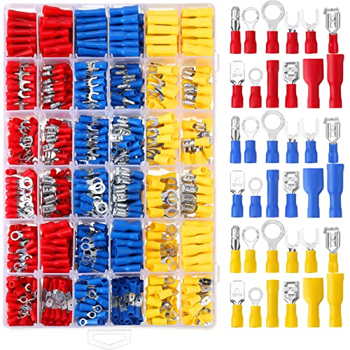 Hoteam 1200 Pcs Cold Shrink Insulated Electrical Wire Connectors Kit