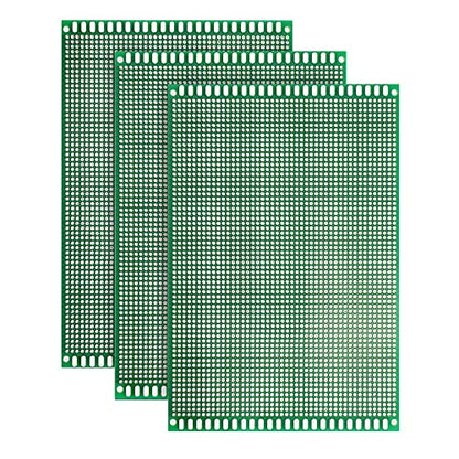 Double Sided PCB Board,D DZRCOXI Large PCB Circuit Board Protoboard 3PCS 12X18CM for DIY Soldering Electronic Projects Compatible with Arduino Kits (12X18CM-3Pcs) - style: 12X18CM-3Pcs