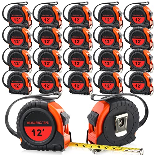 Yunsailing 20 Pieces Tape Measure 12 Feet Measuring Tape Easy Read Measurement Retractable Measurer with Fractions 1/8 Measurement