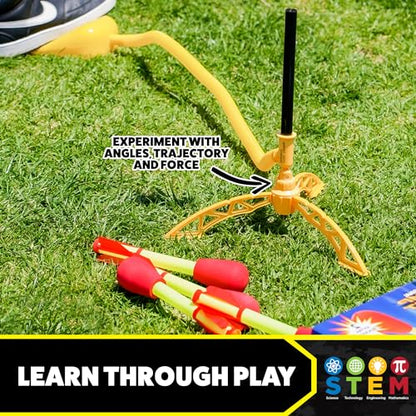 Stomp Rocket Ultra, High-Flying Rocket Launcher for Kids, 4 Rockets