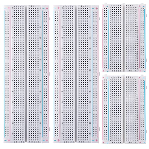 Breadboard Jumper Wire Kit:2X830&400 Breadboards,130 Flexible+280 Jumpers,1 Tweezer for Arduino Raspberry Pi - size: 2PACK