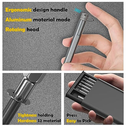 Precision Screwdriver Set, 27 in 1 Small Screwdriver Set Magnetic, Mini S2 Steel Bits with Tweezers, Magnetic Mini Repair Tool Kit for Laptop, Phone, PC, Glasses, Watch, Electronic
