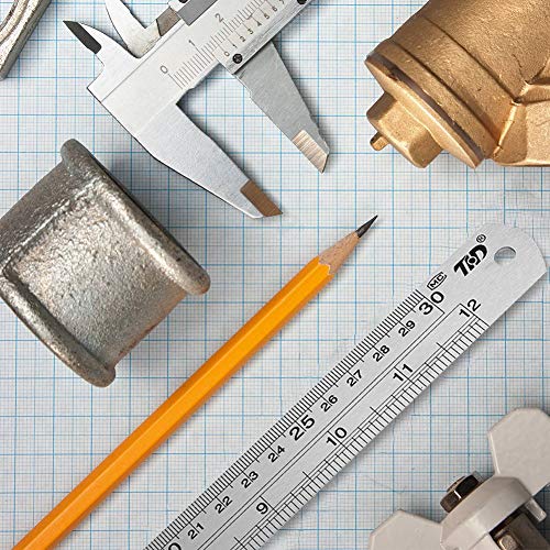 ZZTX Metal Ruler 6 Inches Stainless Steel 12 Pack