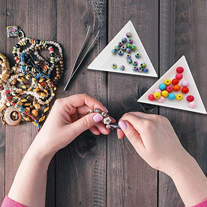 Triangle Sorting Trays,100 Pieces Plastic White Magical Sequin Rhinestones Tray Triangle Sorting Storage Plates Art Tray for Craft and DIY Needs (Triangle) - size: Triangle