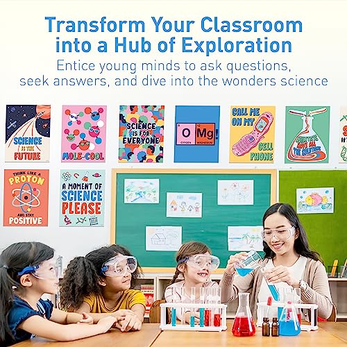 S&O Large Science Posters for Classroom Elementary School, Educational Setup for study area, Science themed billboards for High Schools Decor, Scientific Inspirational banners for Teaching Area- 10PC