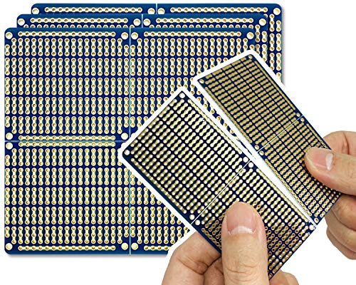 ElectroCookie Snappable PCB, Strip Board with Power Rails for Electronics Projects Compatible for DIY Arduino Soldering Projects, Gold-Plated, 3.8"x3.5" (3 Pack, Blue) - color: Blue (3Pack)