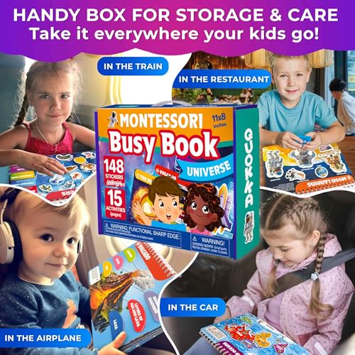 Montessori Busy Book for Kids Ages 4-8 — My Preschool Toddler Busy Book 3-5 - color: Universe