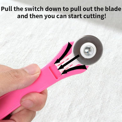 Rotary Cutter for Fabric, 45mm and 28mm Cutters Kit with Extra 10 Blades - color: Pink